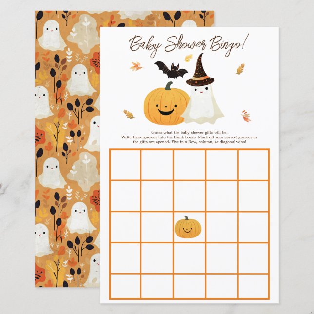 Little Boo Halloween Gift Bingo Baby shower (Voorkant / Achterkant)
