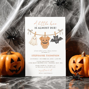 Little Boo Halloween Gingham Baby Shower Kaart