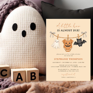 Little Boo Halloween Gingham Baby Shower  Kaart