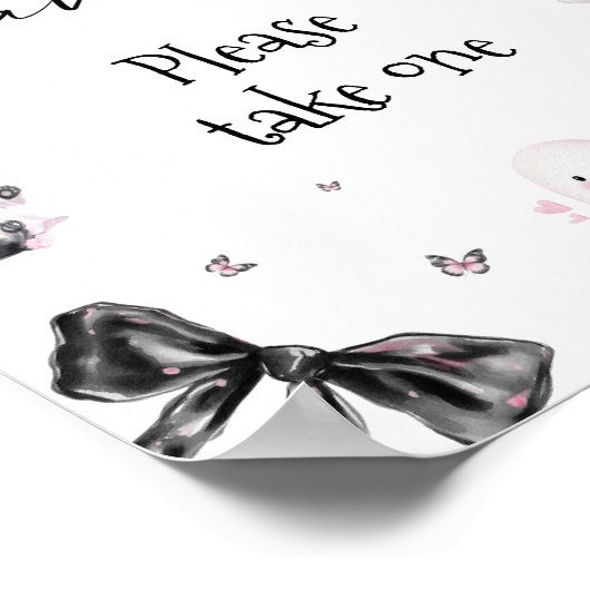 Little Boo Halloween Girl Baby shower Favorieten Poster (Hoek)