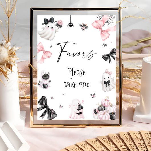 Little Boo Halloween Girl Baby shower Favorieten Poster