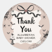 Little Boo Halloween Gothic Baby shower Ronde Sticker (Voorkant)