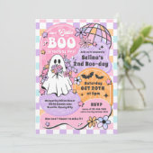 Little Boo Halloween Groovy Ghost 2e verjaardag Kaart (Staand voorkant)