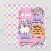 Little Boo Halloween Groovy Ghost 2e verjaardag Kaart (Voorkant / Achterkant)