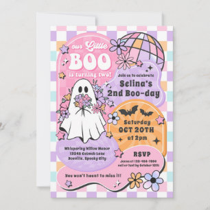 Little Boo Halloween Groovy Ghost 2e verjaardag Kaart