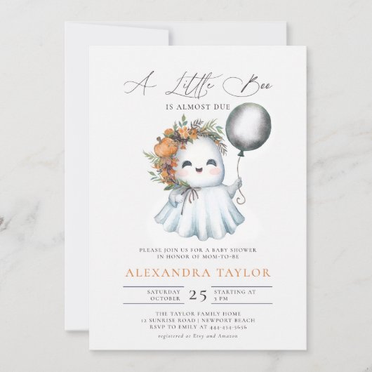 Little Boo Halloween Herfst Oktober Schattige Meis Kaart (Voorkant)