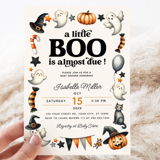 Little Boo Halloween Herfst pompoen Baby shower Kaart