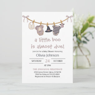 Little Boo Halloween Kleding Baby shower Kaart
