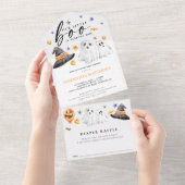 Little Boo Halloween Luier Raffle All In One Uitnodiging (Afscheurbaar)