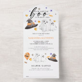 Little Boo Halloween Luier Raffle All In One Uitnodiging (Binnen)