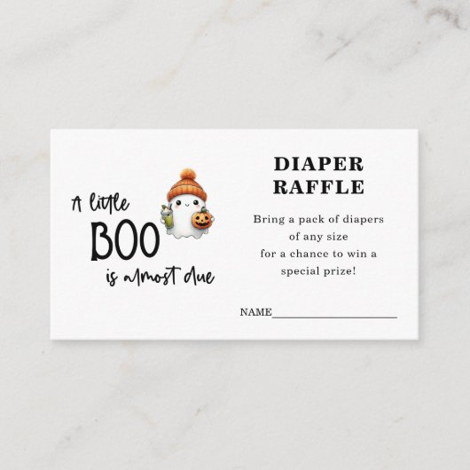 Little Boo Halloween Luier Raffle Baby shower Informatiekaartje (Voorkant)