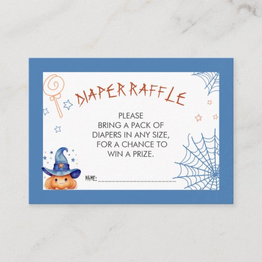 Little boo Halloween luier Raffle Informatiekaartje (Voorkant)