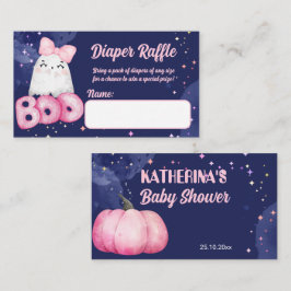 Little boo Halloween meisje baby shower luier raff Informatiekaartje