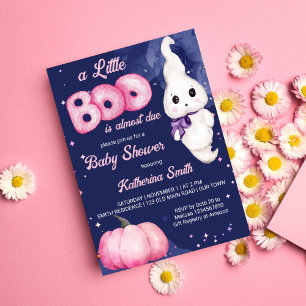 Little boo Halloween meisje geest baby shower Kaart
