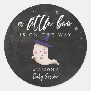 Little Boo Halloween Meisje Ghost Baby shower Ronde Sticker