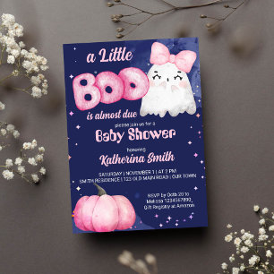 Little boo Halloween meisje spook baby shower I Kaart