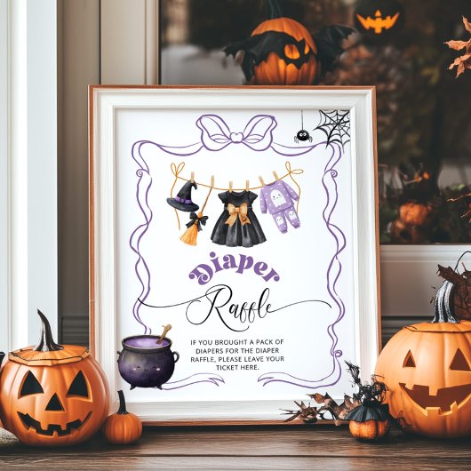 Little Boo Halloween Paarse Luierverloting Poster