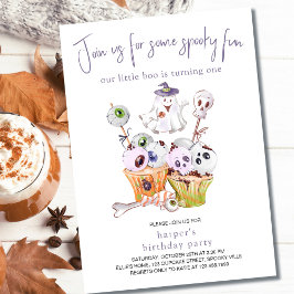 Little Boo Halloween Party Food 1st Birthday Kaart