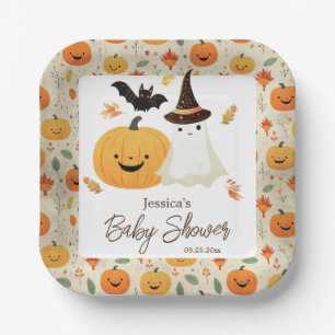 Little Boo Halloween Patroon Baby Shower  Papieren Bordje