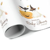 Little Boo Halloween Pattern Baby shower Cadeaupapier (Rol Hoek)