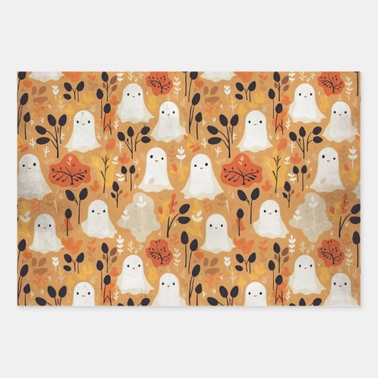 Little Boo Halloween Pattern Baby shower Inpakpapier Vel (Voorkant 2)