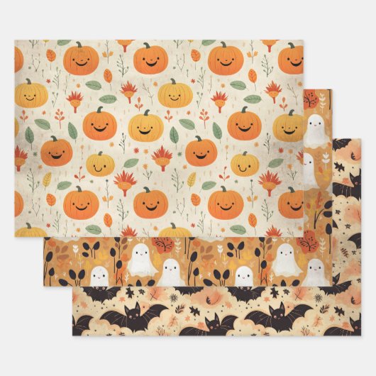Little Boo Halloween Pattern Baby shower Inpakpapier Vel (Set)