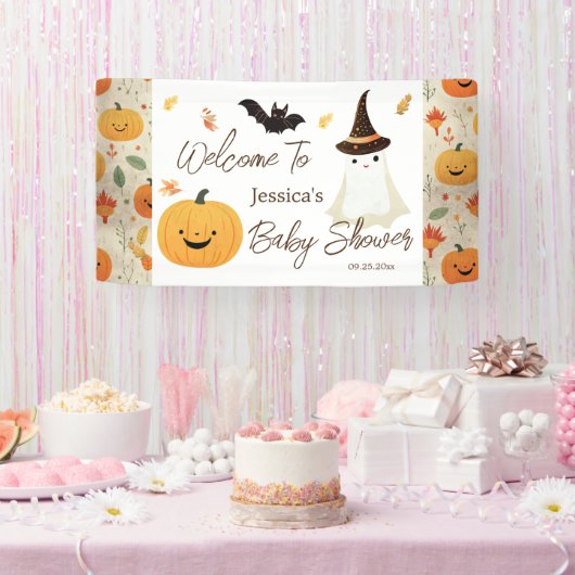 Little Boo Halloween Pattern Baby shower Spandoek (Feest)