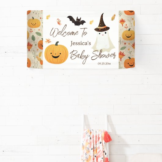 Little Boo Halloween Pattern Baby shower Spandoek (Insitu)