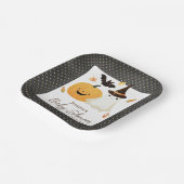 Little Boo Halloween Pollka Dot Baby shower Papieren Bordje (Gebogen)