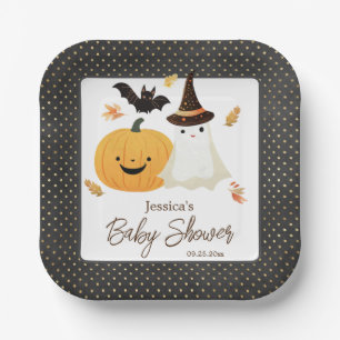 Little Boo Halloween Pollka Dot Baby shower Papieren Bordje