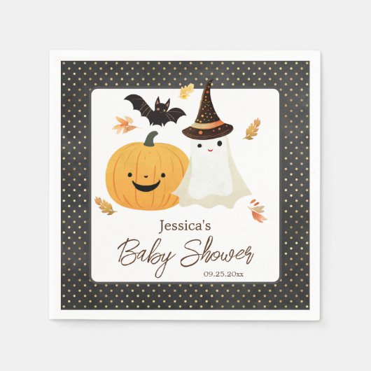 Little Boo Halloween Pollka Dot Baby shower Servet (Voorkant)