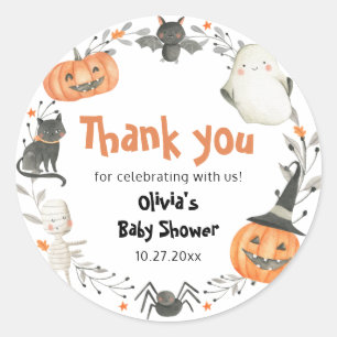 Little Boo Halloween Pompoen Baby shower Stickers