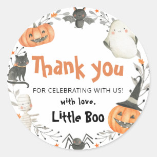 Little Boo Halloween Pompoen Baby shower Stickers