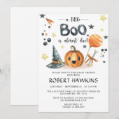 Little Boo Halloween Pumpkin Baby shower Invitatio Kaart (Voorkant / Achterkant)