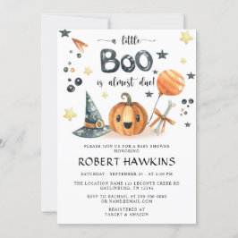 Little Boo Halloween Pumpkin Baby shower Invitatio Kaart