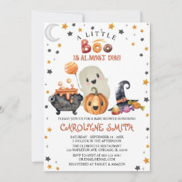 Little Boo Halloween Pumpkin Baby shower Kaart