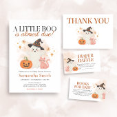 Little Boo Halloween Pumpkin Baby shower Kaart