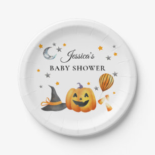 Little Boo Halloween Pumpkin Baby shower Papieren Bordje