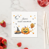 Little Boo Halloween Pumpkin Baby shower Servet (Insitu)
