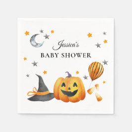 Little Boo Halloween Pumpkin Baby shower Servet