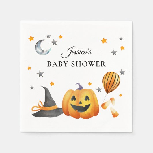 Little Boo Halloween Pumpkin Baby shower Servet (Voorkant)