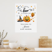 Little Boo Halloween Pumpkin Baby shower Welkom Poster (Keuken)