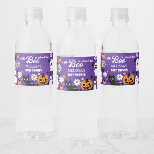 Little boo Halloween retro baby shower Waterfles Etiket