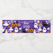 Little boo Halloween retro baby shower Waterfles Etiket (Enkel label)