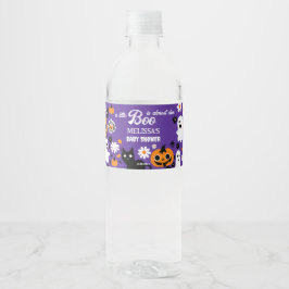 Little boo Halloween retro baby shower Waterfles Etiket