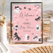 Little Boo Halloween Roze Baby shower Welkom Poster