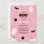 Little Boo Halloween Roze Meisje Baby shower Kaart (Voorkant)