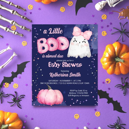 Little boo Halloween roze meisje baby shower uitno