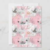 Little Boo Halloween Roze Meisje Ghost Baby shower Kaart (Achterkant)