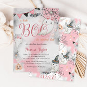 Little Boo Halloween Roze Meisje Ghost Baby shower Kaart
